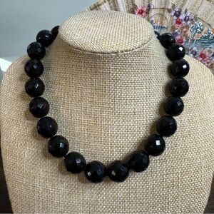 Black Faceted Bead Necklace
